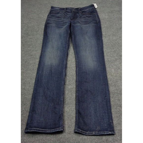 BKE Other - BKE Jean Men 32x34 Blue Jake Straight Buckle Denim Stretch Thick Stitch Werstern